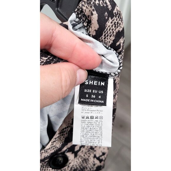 Shein Snake Print Mini Skirt with Button & Zip Closure Size S - Picture 3 of 7
